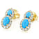 Turquoise Multi-Shape And White Zircon Earrings In 18K Gold Over
Sterling Silver 0.71ctw