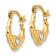 14k Yellow Gold and Rhodium Over 14k Yellow Gold 1/2" Heart Hoop Earrings