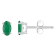 5x3mm Oval Emerald 14k White Gold Stud Earrings