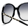 Chanel Black and Lambskin Square Frame / Gray Gradient Lenses Sunglasses