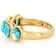 Turquoise And Mother-Of-Pearl Five-Stone Band Ring In 18K Gold Over
Sterling Silver