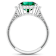 Round Green Emerald and Diamond 14K White Gold Halo Ring 3.29 ctw