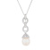 8.5-9mm Drop White Cultured Freshwater Pearl and CZ Rhodium Over
Sterling Silver Pendant