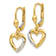 14k Yellow Gold and Rhodium Over 14k Yellow Gold Textured and Polished
Heart Dangle Earrings