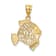 14k Yellow Gold Textured Filigree Fish Pendant