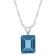 10x8mm Emerald Cut London Blue Topaz Rhodium Over Sterling Silver
Pendant With Chain