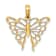 10K Yellow Gold Textured Butterfly Charm