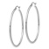 Rhodium Over 14k White Gold 1 3/4" Polished Tube Hoop Earrings