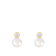 White Cultured Freshwater Pearl 14k Yellow Gold Earrings 7-7.5mm