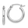 Rhodium Over 14k White Gold 9/16" Polished Tube Hoop Earrings