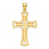 14k Yellow Gold Polished Cross Pendant
