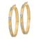 14K Two-tone Gold 1 13/16" Satin Diamond-Cut Fancy Hoop Earrings