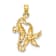 10K Yellow Gold Textured Starfish and Seahorse Charm