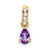 10k Yellow Gold 0.5 cttw Pear Amethyst and Accent Diamond Pendant