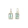 14K Yellow Gold Diamond and Green Prasiolite Dangle Earrings