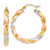 14k Tri-color Gold 1 5/16" Light Twisted Hoop Earrings