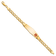 14k Yellow Gold Medical Soft Diamond Shape Red Enamel Curb Link ID Bracelet