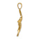 14k Yellow Gold Textured Flying Pelican Charm
