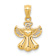 14k Yellow Gold Polished, Diamond-Cut and Textured Angel Pendant