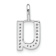 14K White Gold Diamond Lower Case Letter U Initial Pendant