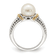 Rhodium Over Sterling Silver with 14K Accent 8-9mm Freshwater Cultured
Pearl Ring
