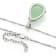 Green 18x13MM  Jadeite Tear Drop Shape Sterling Silver Pendant with
Singapore Chain