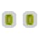 8x6mm Emerald Cut Peridot And White Topaz Accent Rhodium Over Sterling
Silver Double Halo Earrings