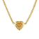 14K Yellow Gold Over Sterling Silver Citrine Heart Curb Chain Necklace .8ctw