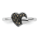 Rhodium Over Sterling Silver Stackable Expressions Marcasite Heart Ring