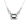 Rectangular Octagonal Aquamarine Rhodium Over Sterling Silver Necklace, 3.75ctw