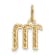 10K Yellow Gold Polished Letter m Initial Charm