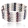 6-7mm Black, Silver, and White Cultured Freshwater Pearl Silver  Bracelet