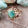 Barse Jewelry Wilder Blue Turquoise Gold Tone Statement Ring