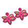 Pink Seed Beads With Clear Crystal Butterfly Earring