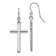 Rhodium Over 14k White Gold Cross Dangle Earrings