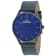 Seapro Men's Black hole Blue Dial and Bezel, Blue Leather Strap Watch