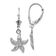 Rhodium Over 14K White Gold Textured Starfish Dangle Earrings