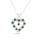 0.88ctw Emerald and Diamond Heart Shaped Pendant in 14k White Gold