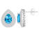 8x5mm Pear Shape Swiss Blue Topaz And White Topaz Rhodium Over Sterling
Silver Double Halo Earrings