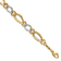 14k Two-tone Gold 8mm Polished and Textured Fancy Oval Curb Link Bracelet