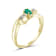 Green Emerald 14K Gold Over Sterling Silver Ring 0.30ctw