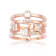 White Topaz and White Sapphire 14K Rose Gold Over Sterling Silver
Multi-Row Open Design Band Ring