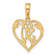 14k Yellow Gold Textured 30 in Heart Cut-out Pendant
