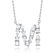 Initial M Mixed Cut CZ Pendant Necklace In Sterling Silver 18 Inch