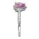 Lab Created Pink Sapphire And White Cubic Zirconia Rhodium Over Sterling
Silver Heart Ring 1.50ctw