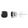 6mm Square Cushion Black Onyx Rhodium Over Sterling Silver Stud Earrings