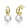 Pear Shape Shell Pearl Drop Earrings In 14K Gold Over Brass