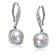 Pear Shape Pearl Simulant Drop Earrings In Sterling Silver