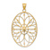 14K Two-tone Gold  Diamond-Cut Floral Medallion Pendant