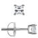 White Cubic Zirconia 14k White Gold Studs With Velvet Gift Box 0.60ctw